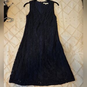 Lark & Ro Navy Lace Midi Dress